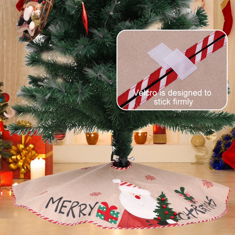 New linen snowman old man tree skirt tree bottom decoration