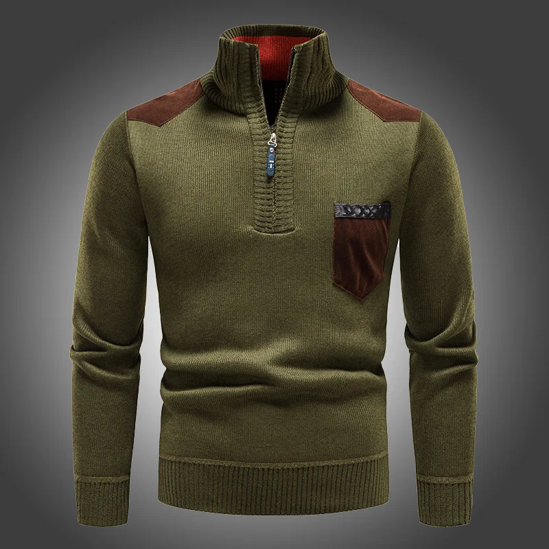 Men's Stand Collar Thick Sweater Knitwear