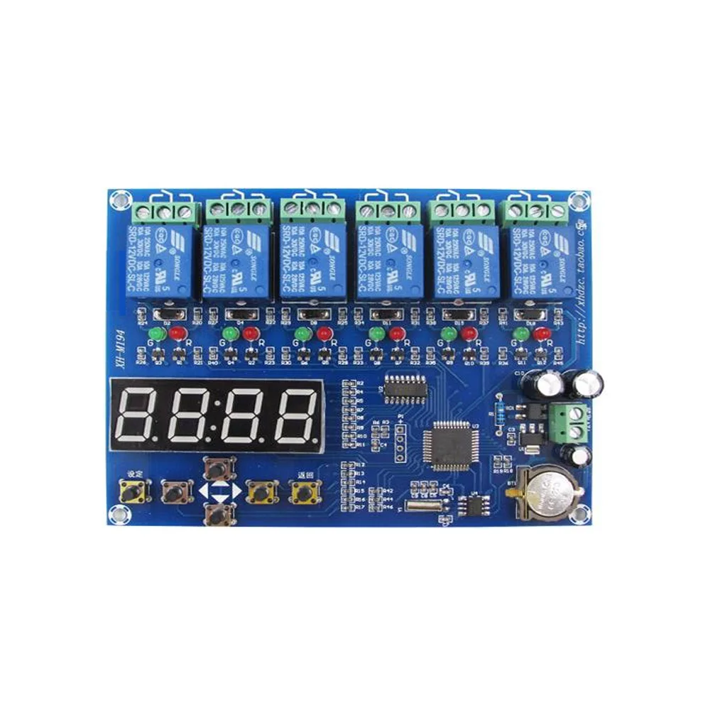 12V XH-M194 5 Channels Light Timer Switch Panel 5 CH Relay Timer PCB Multi Time Switch Relay Module