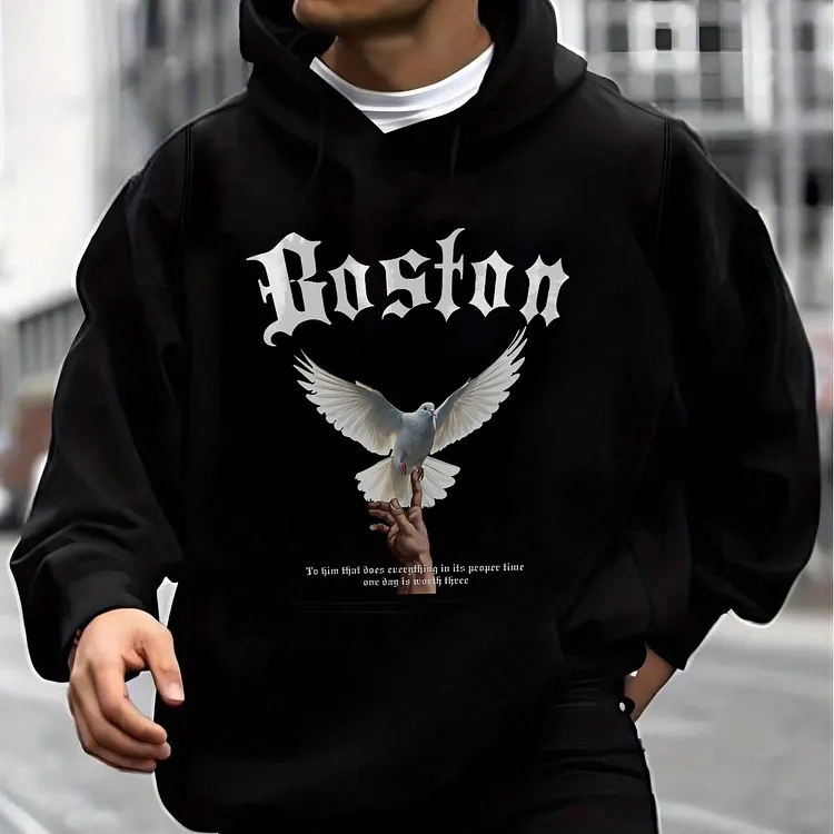 Boston To Him That Does Everything In Its Proper Time One Thing Is Not Lacking Printed Men's Hoodie