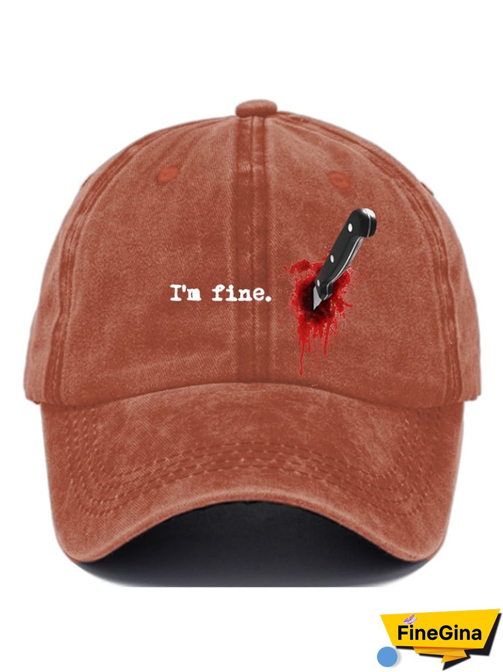 Casual I'm Fine Print Baseball Cap