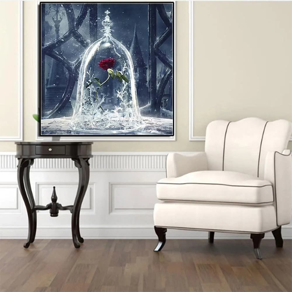 Diamond Painting - Partial Round Drill - Red Rose(30*30cm)