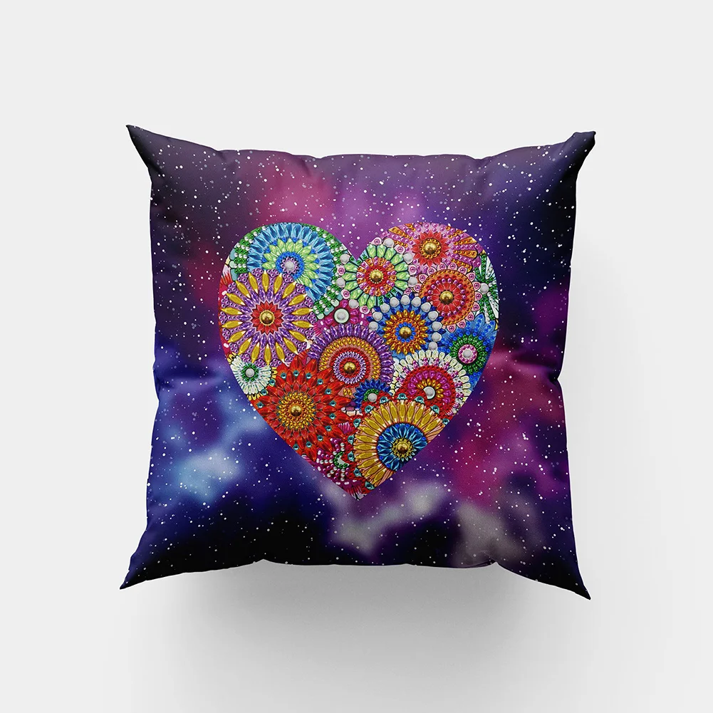 DIY Diamond Painting Pillow Case - Heart(30*30cm)(Single Side)