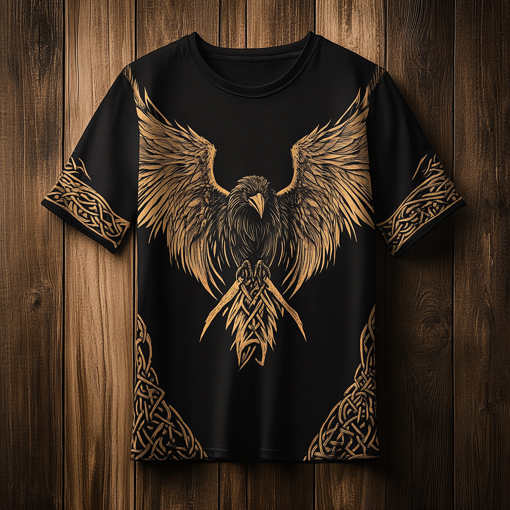 Men's Viking Eagle Knot Totem Vintage 3D Print T-shirt / Rvogue / Rvogue