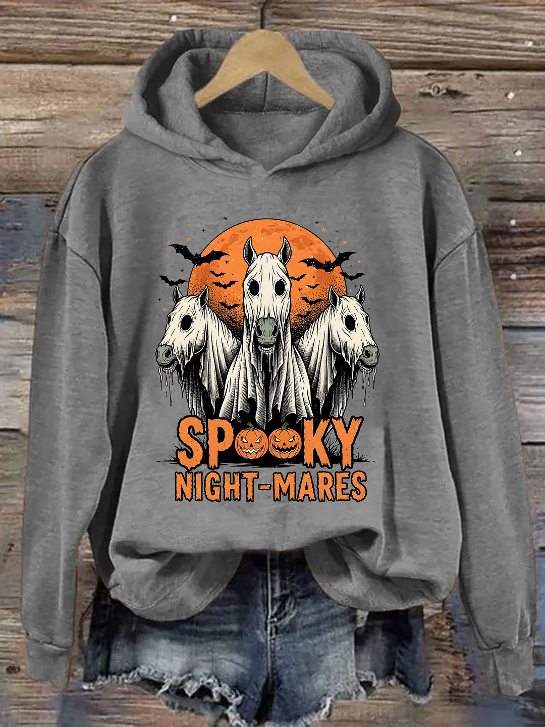 Halloween Spooky Ghost Horse Hoodie