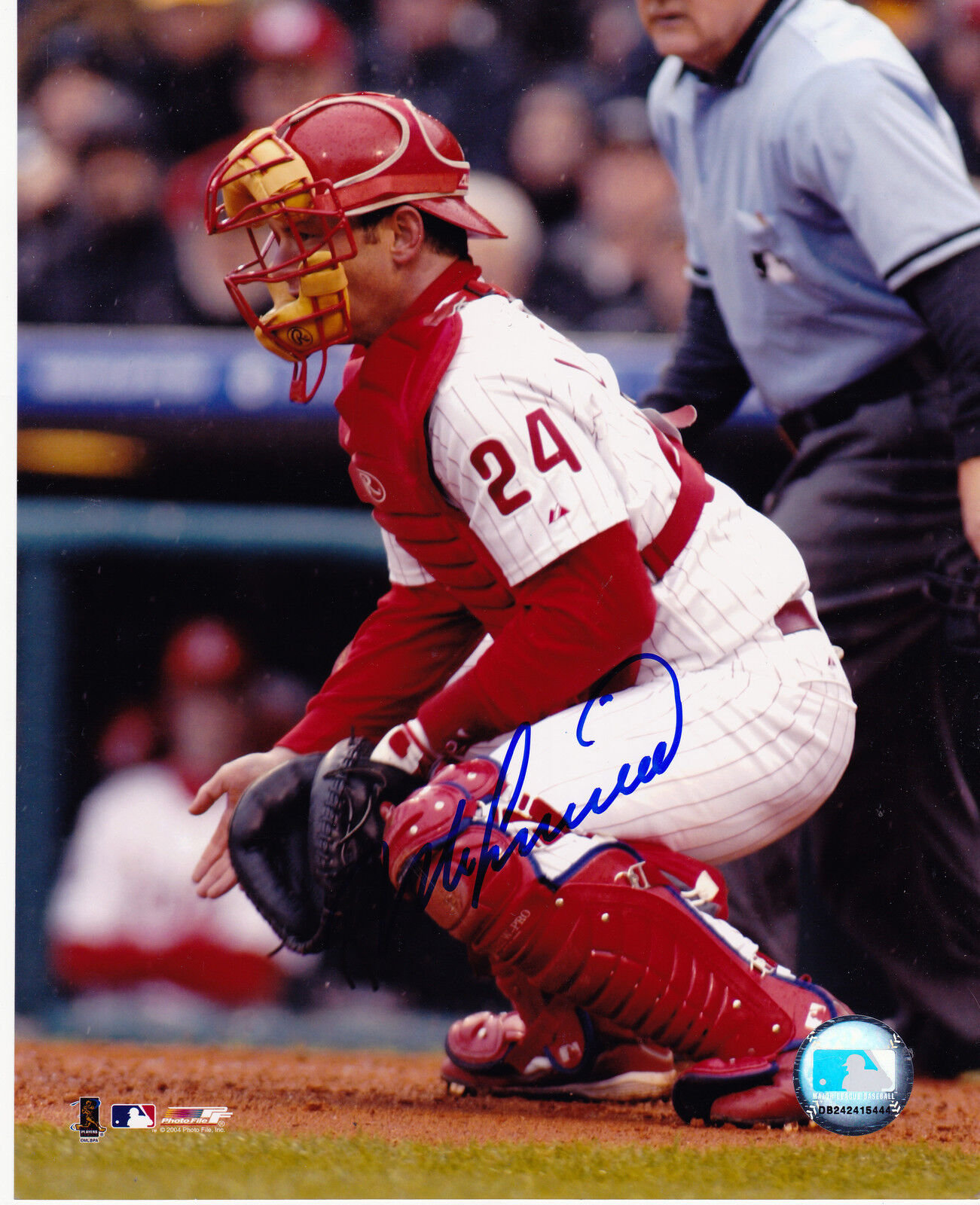 MIKE LIEBERTHAL PHILADELPHIA PHILLIES ACTION SIGNED 8x10