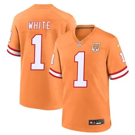 Youth '76 Tampa Bay Buccaneers #1 Rachaad White  Orange 50th Season Game Jersey