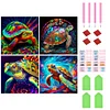 Mid-year Promotion 4Pcs/set Diamond Painting-DIY Full Round Drill Turtles(30*30cm)