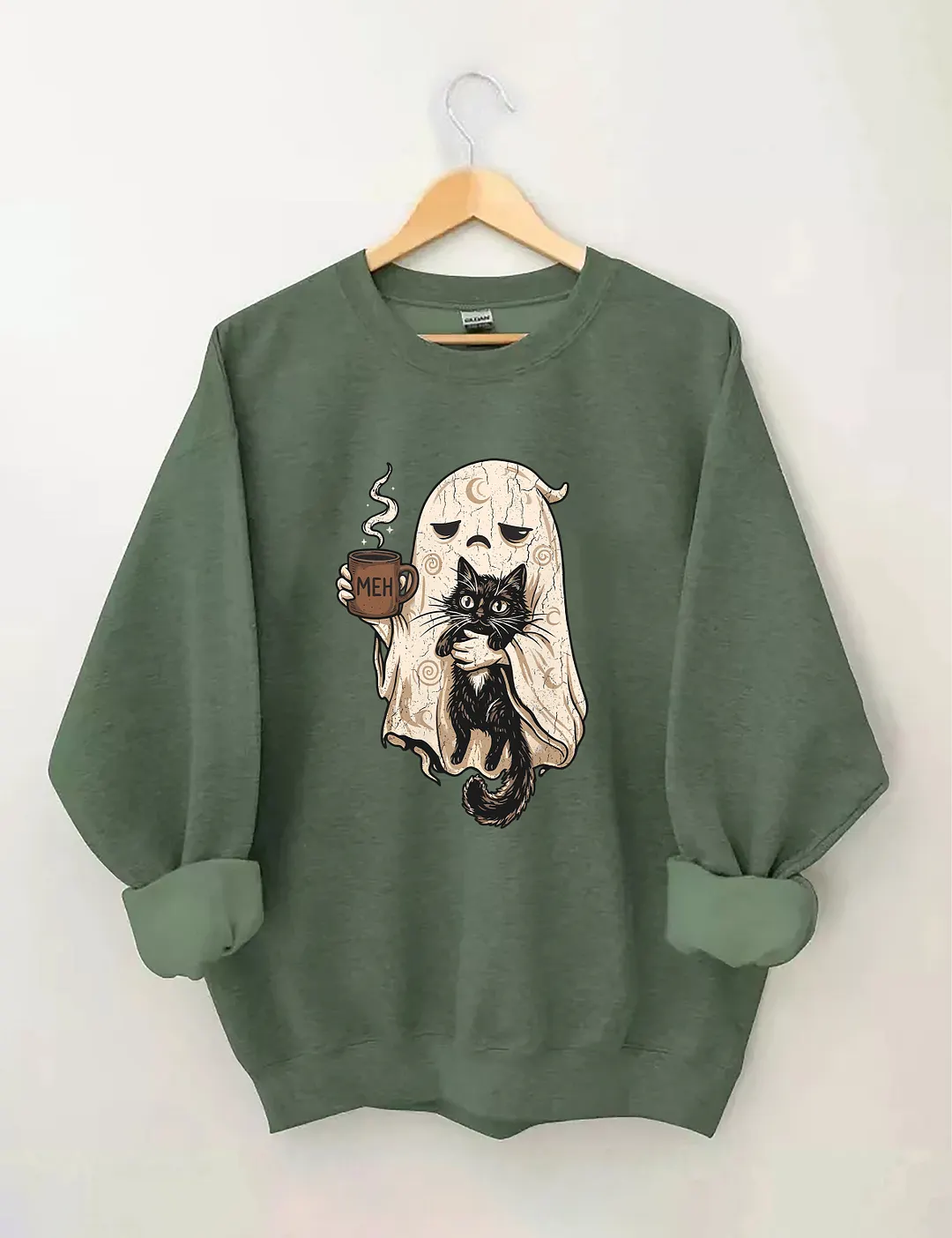 Ghost & Coffee Cat Sweatshirt