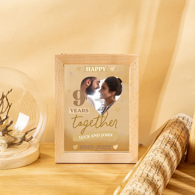 Photo-Personalized Couple Frame Custom Names And Date LED Night Light Anniversary Gift For Couple