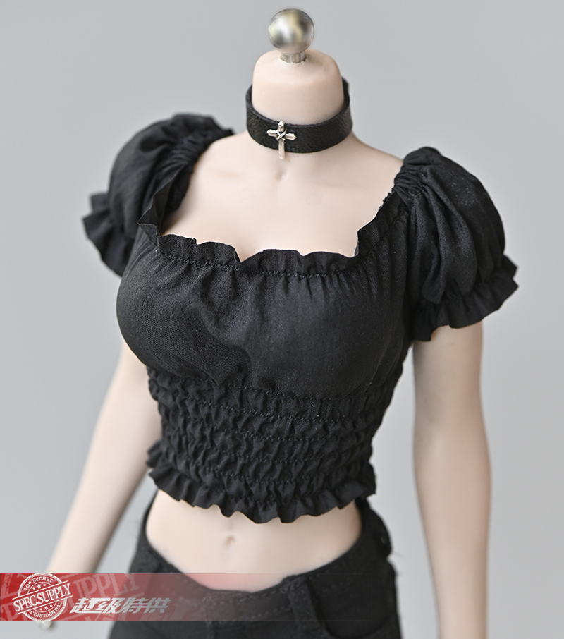 1/6 soldier puff sleeve pleated top clothes model for 12 inch action figure body-aliexpress