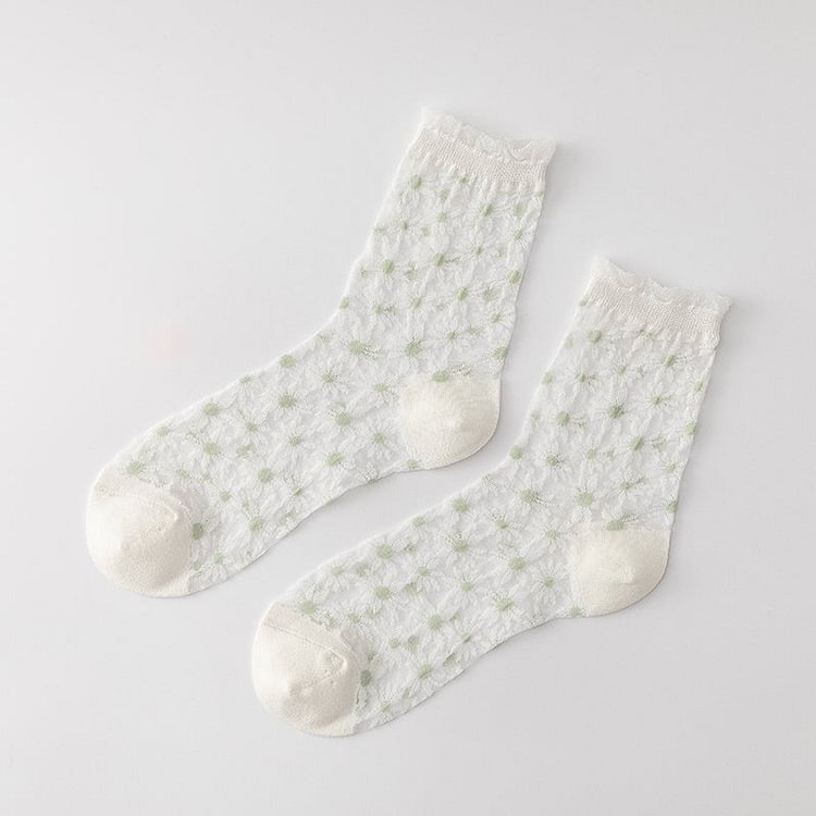 Fairy Tales Aesthetic Cottagecore Fashion Summer Daisy Socks QueenFunky