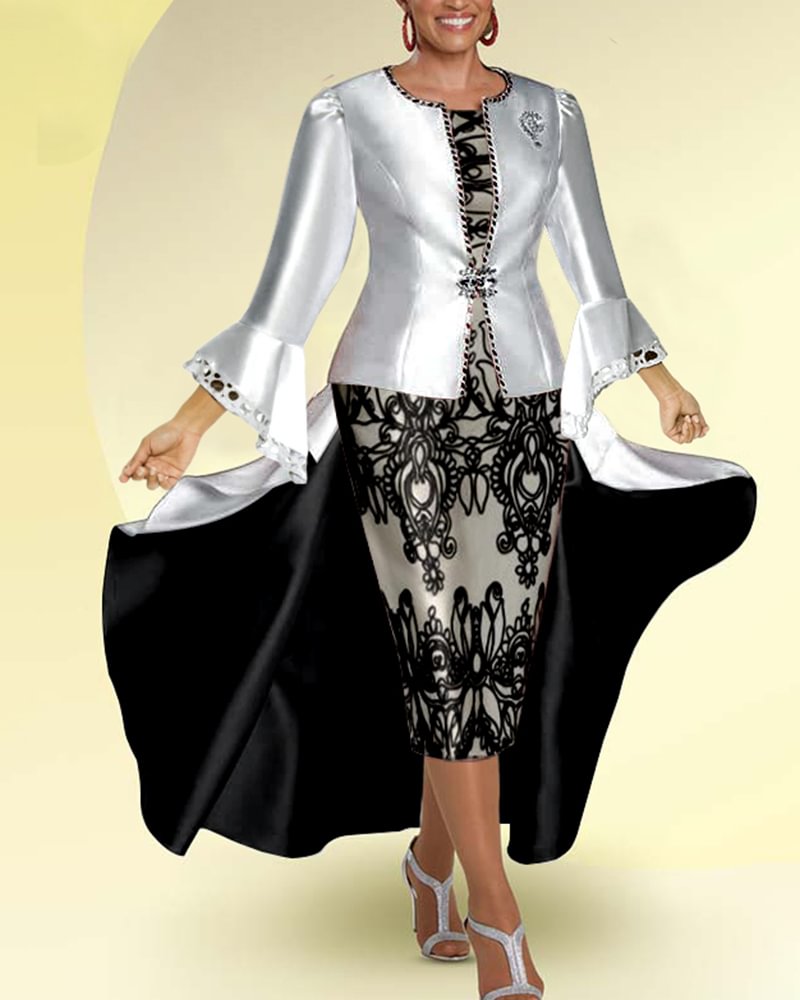 Versatile Elegant Print Women's Dress
