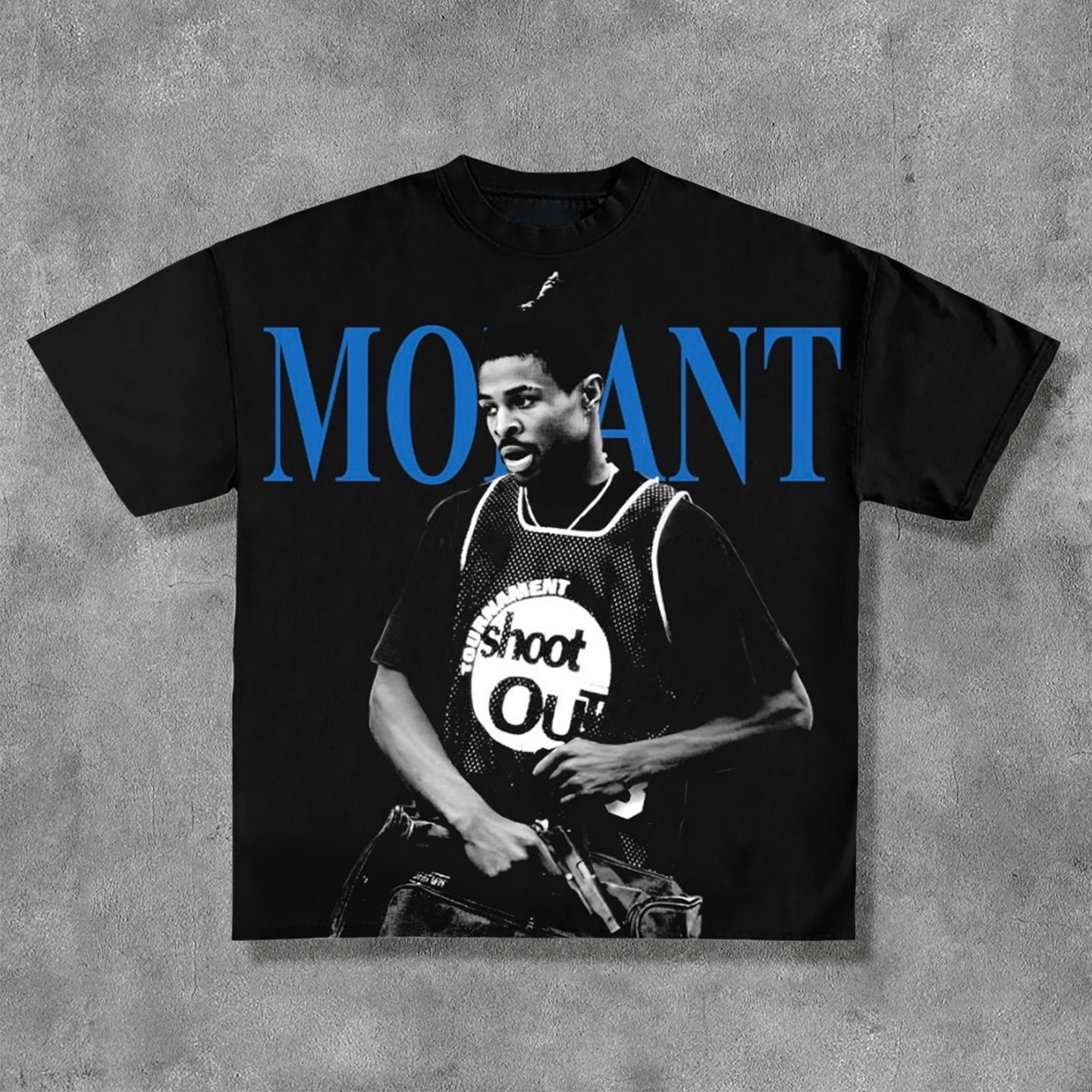 Basketball Figures Morant Print Short Sleeve T-Shirt