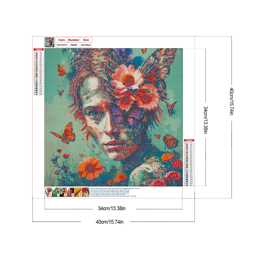 Diamond Painting - Full Round Drill - Flower Girl(Canvas|40*40cm)