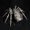 Steampunk DIY Assemble 3D Metal Mechanical Spider Model with Clock Assemble Insect Model Handmade Crafts Desktop Decorations