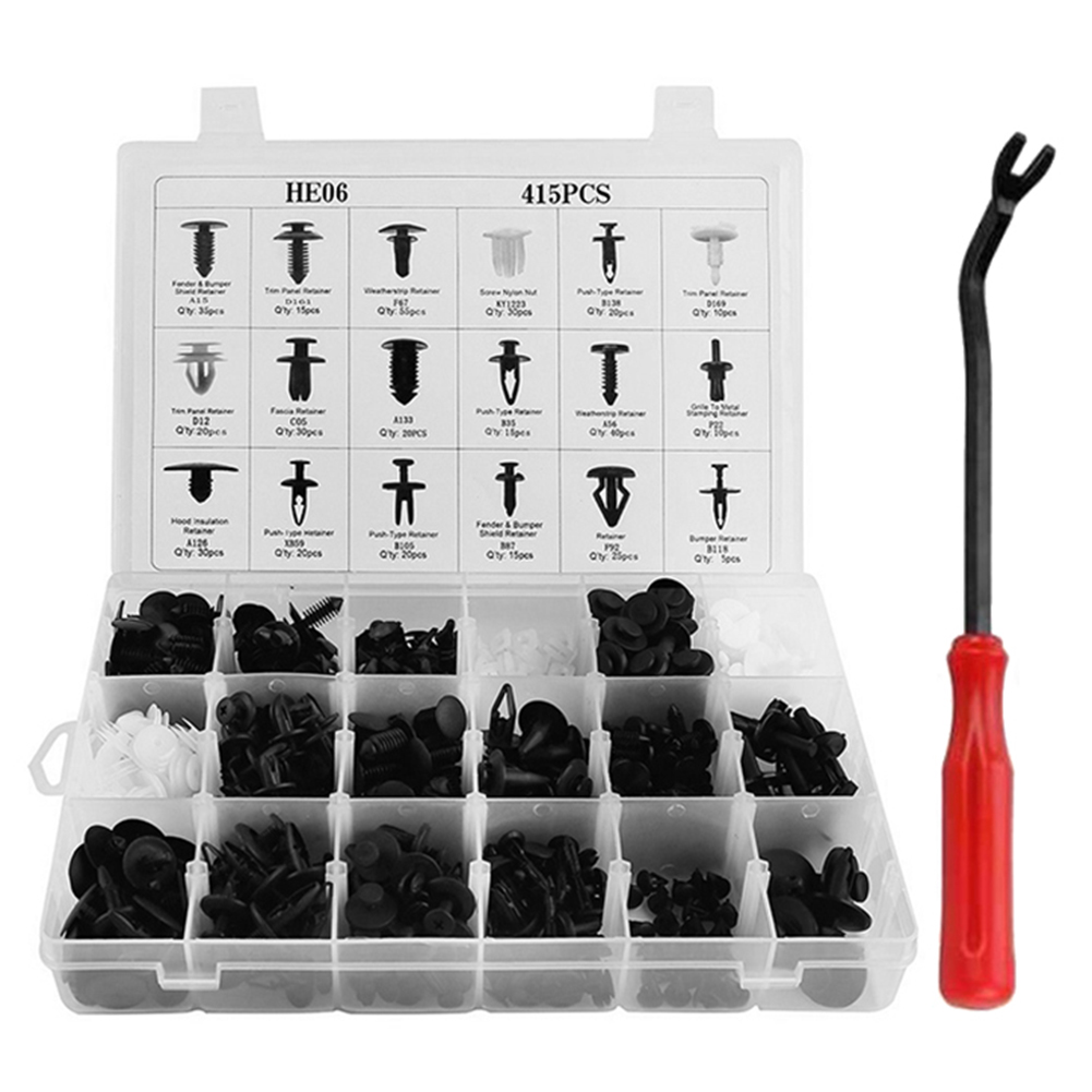 

415pcs Car Clips Retainers Push Rivets Trim Panel Fasteners + Removal Tool, 501 Original