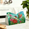 DIY Diamond Art Tissue Box Holder HumminBird PU Leather Diamond Art Desktop Organizer Resin Rhinestone Storage Organizers Gem Art Home Office Decor Craft Gift
