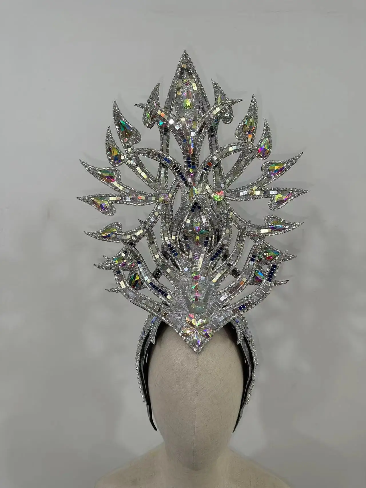 VCSHOES Feather headdress samba costume carnival halloween party bar performance hat makeup dance wings parade