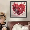 Roses rouges en forme de c&oelig;ur pour la Saint-Valentin, kits sp&eacute;ciaux de peinture en forme de per&ccedil;eur partiel 5d DIY pour adultes d&eacute;butants, peintures d