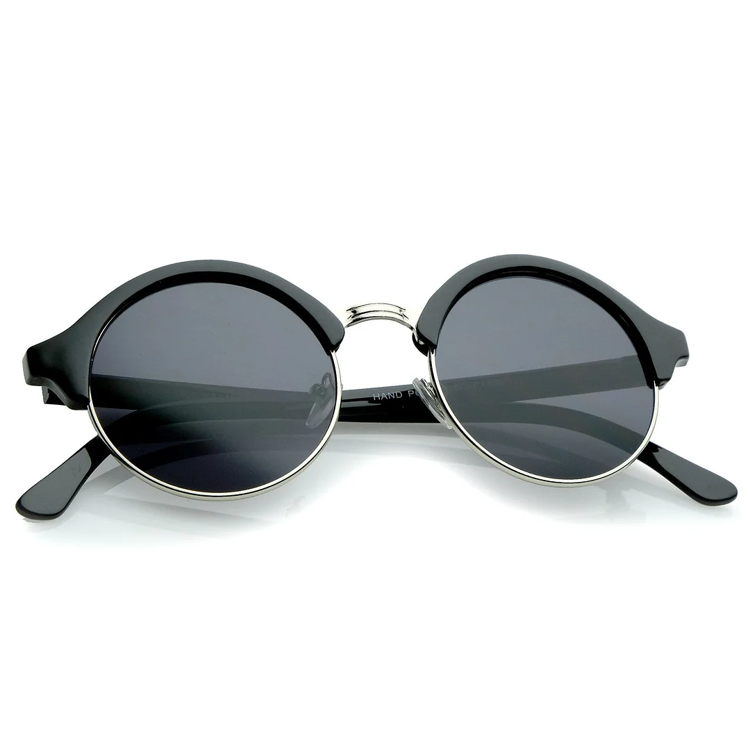 Classic Semi-Rimless Metal Nose Bridge P3 Round glasses 47mm