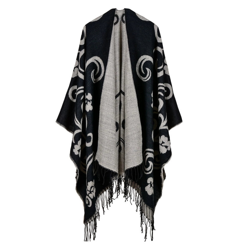 Women’s Retro Lattice Imitation Cashmere Sewing Shawls