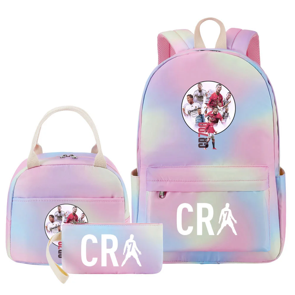 Buzzdaisy Get Your Goal on with the Cristiano Ronaldo Rainbow Backpack Set - Fits 15-Inch Laptop