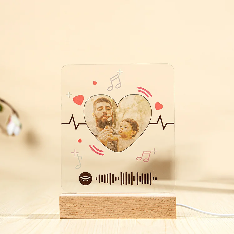 Scannable Spotify Code Photo Night Light Acrylic Music Heart Lamp