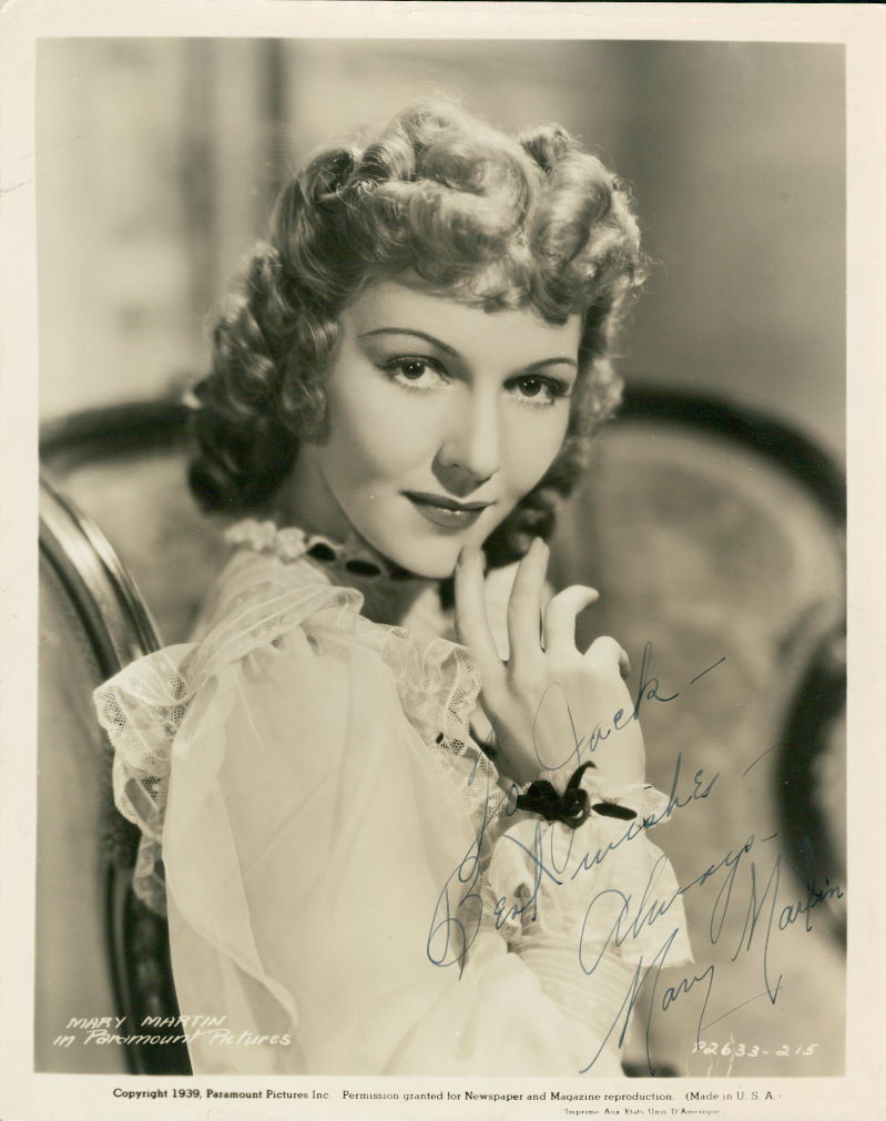 Mary Martin (Vintage, Inscribed) signed Photo Poster painting COA