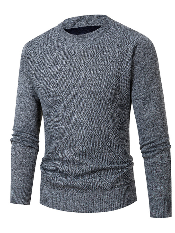 Men's Round Neck Sweater New Fall and Winter Inner Sweater Warm and Comfortable Men's Bottoming Knit Sweater Tops
