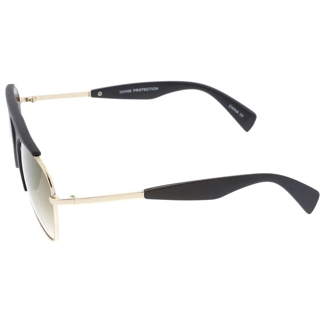 Bold Brow Bar Keyhole Nose Bridge Colored Mirror Lens Aviator glasses 56mm