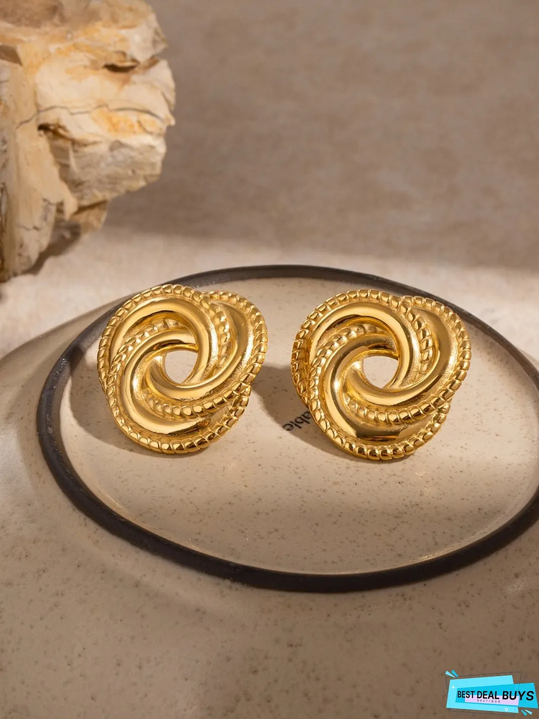 Stainless Steel Volution Stud Earrings