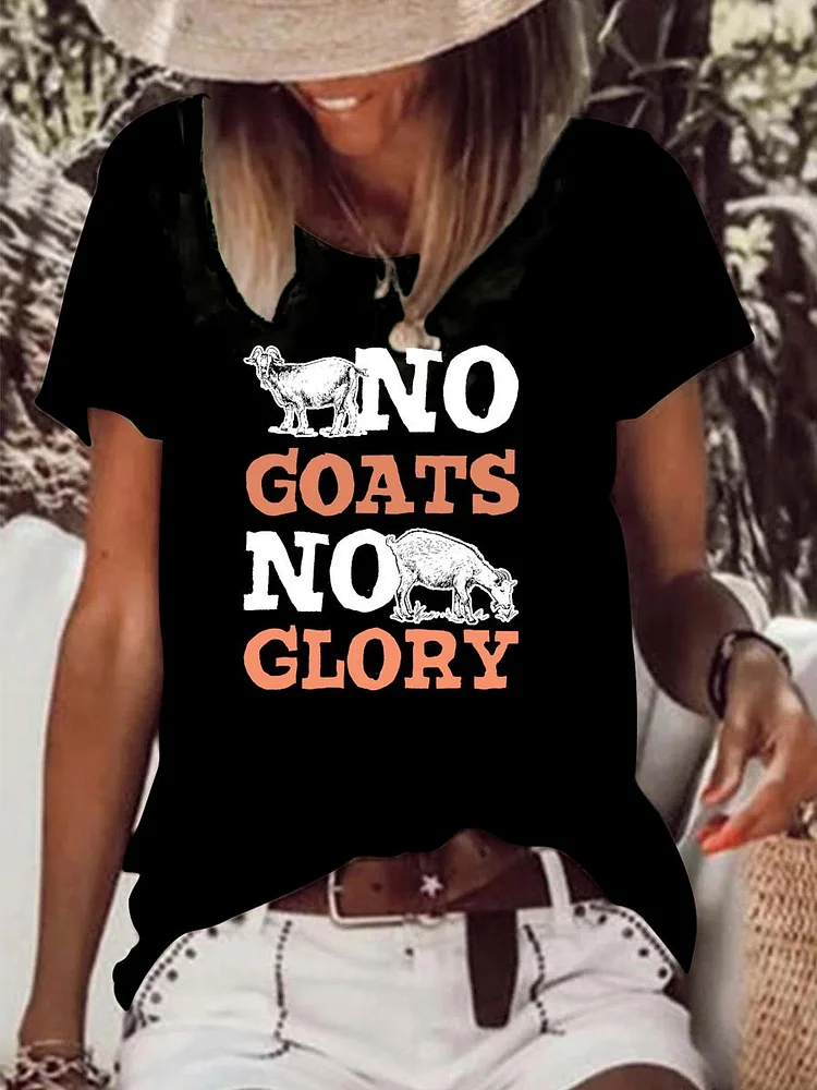 No Goats No Glory Raw Hem Tee