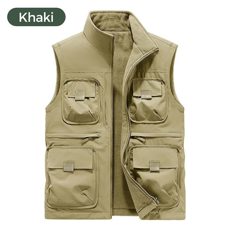 Reversible Multi-Pocket Padded Vest for Men & Women