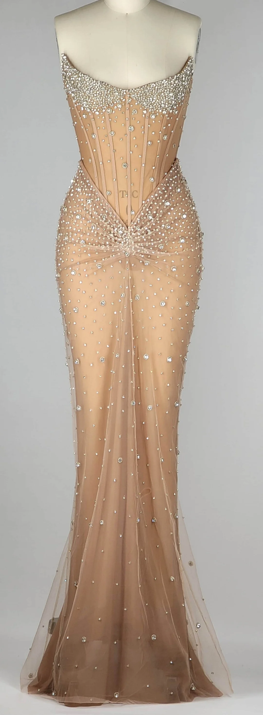 Luxurious Mermaid Crystal Beaded Hand Embroidered Corset Prom Dress YH0089