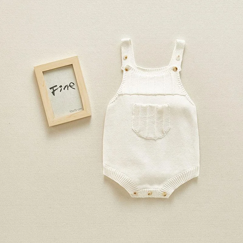 Baby Girl Boy Sleeveless Romper Jumpsuit 0-24M Baby Knitting Rompers Cute Overalls Newborn Baby Girls Boys Clothes Infantil