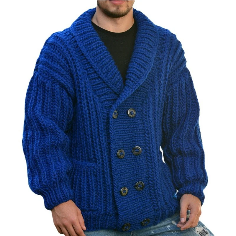 Uveng Uveng National Wind Winter Coat Thick Double Buckle Coarse Needle Sweater Loose High-End Wool Coat SY0190