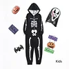 Family Matching Halloween Long Sleeve Pajamas Jumpsuit Skeleton Printed Sleepwear