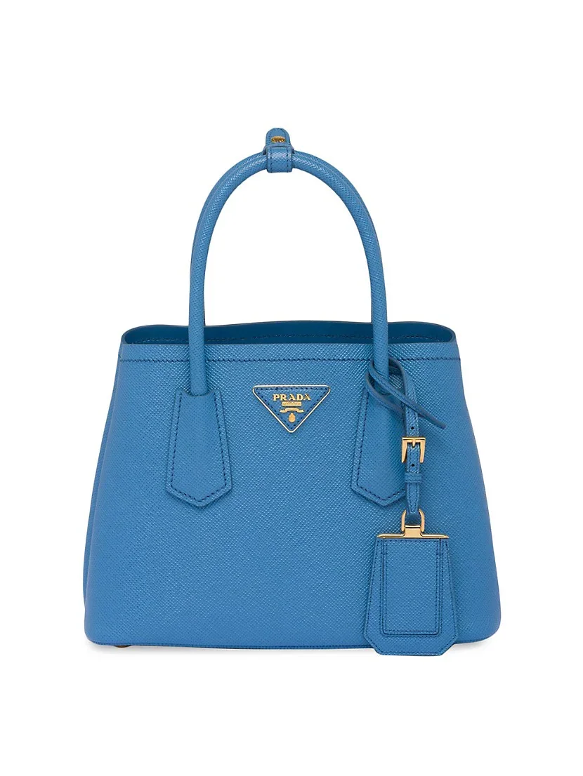 Prada Double Saffiano Leather Mini Bag blue