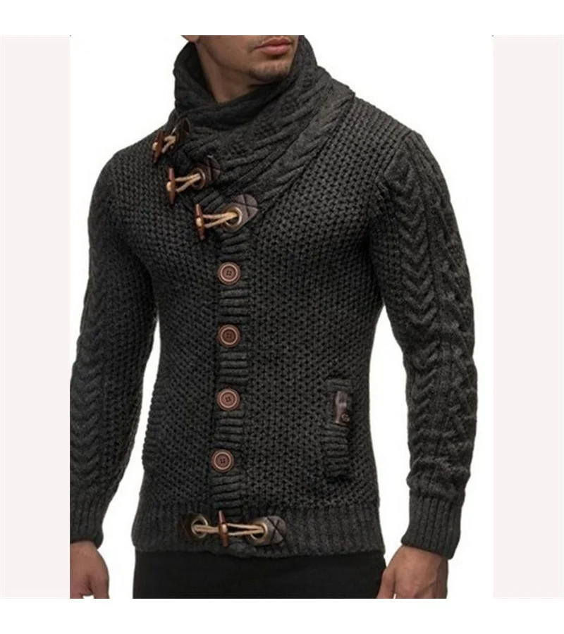 Men Casual Solid Color Single-Breasted Knit Cardigan S-3XL