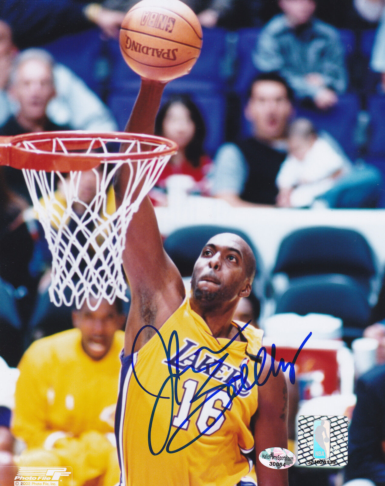 JOHN SALLEY LOS ANGELES LAKERS ACTION SIGNED 8x10