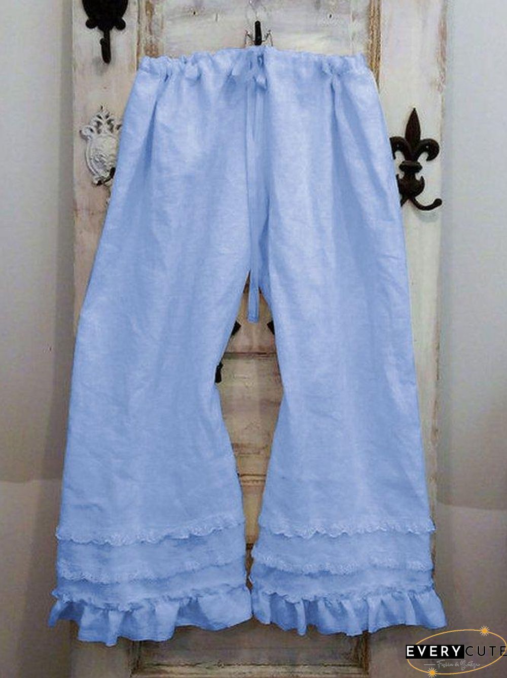 Women's Summer&Spring Daily Casual Plus Size Sweat Linen Folds Pants