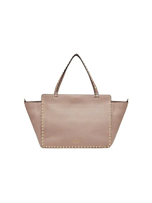 Valentino Garavani Medium Grainy Calfskin Rockstud Bag POUDRE