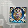 DIY Pearl Painting Owl for Home Decor with Frame(25x25cm)