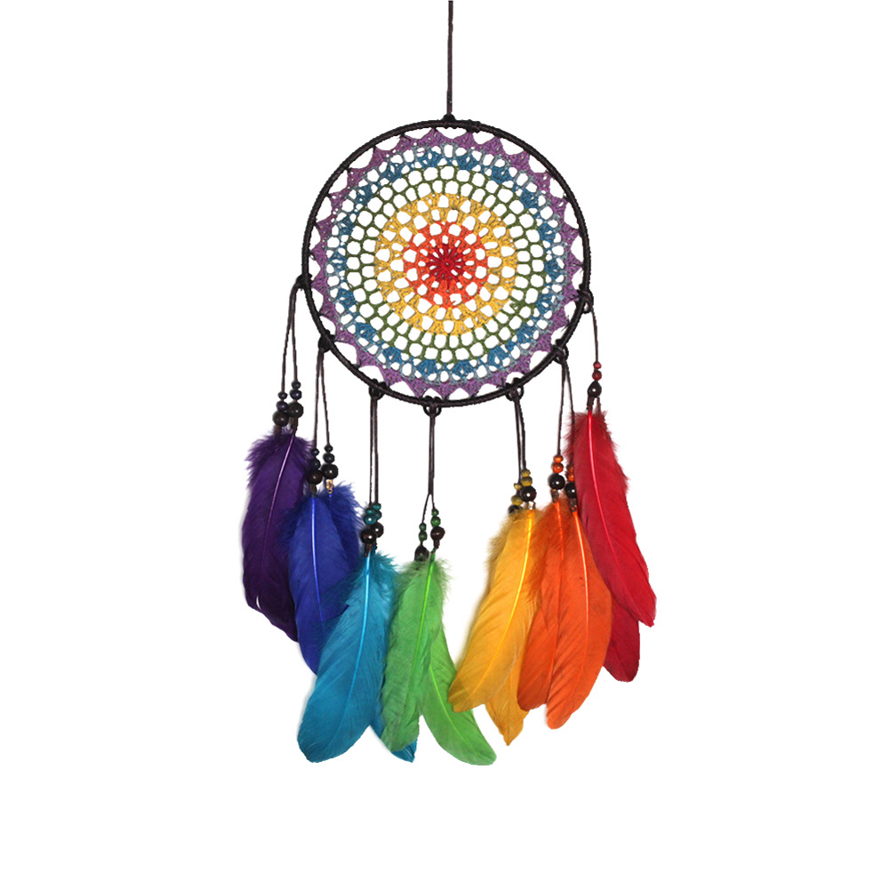 

Wonderful Colorful Feathers Dreamcatcher Door Wall Handmade Hanging Pendant, 501 Original