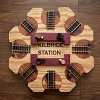 Handmade Mexican Train Domino Hub - Red Oak, Cedar & Purple Heart