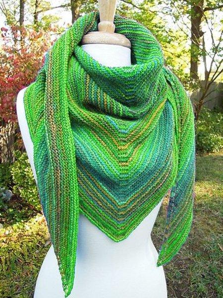 Color-Block Casual Knitted Scarves & Shawls