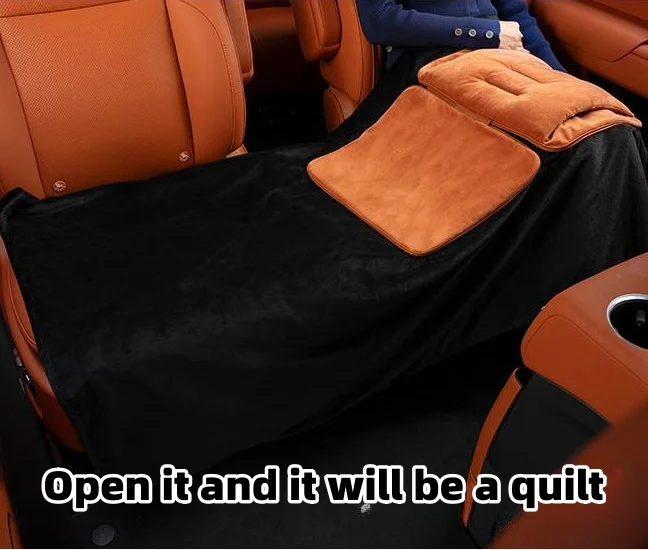 Four-in-one car pillow, quilt, hand warmer, and seat and waist support