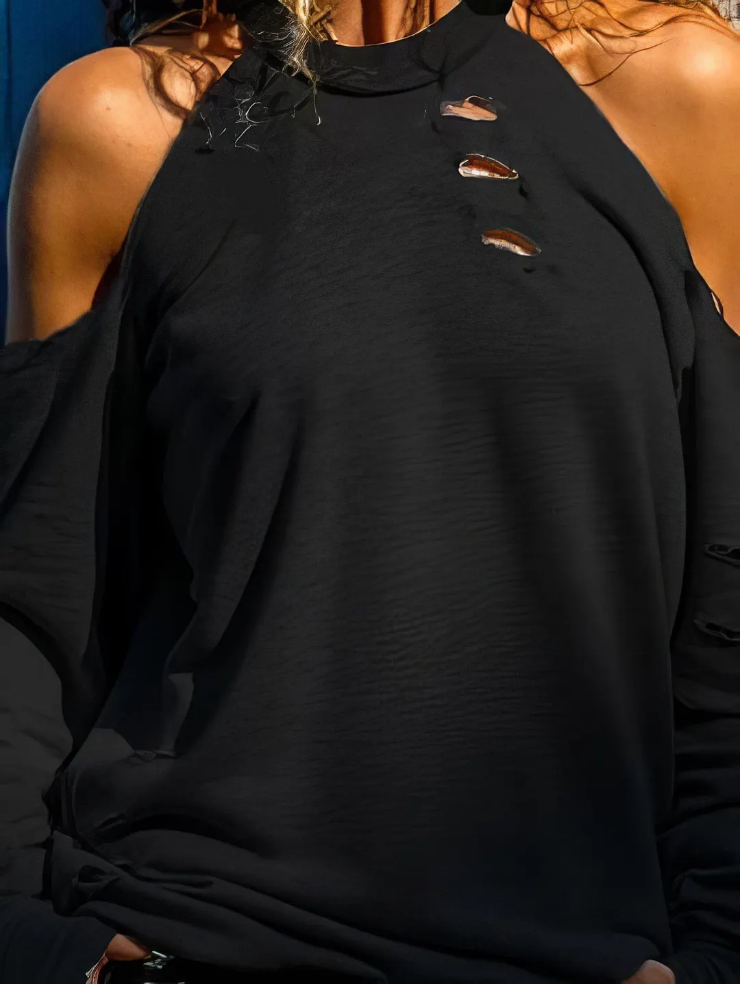 Stylish and Edgy Cold Shoulder Top