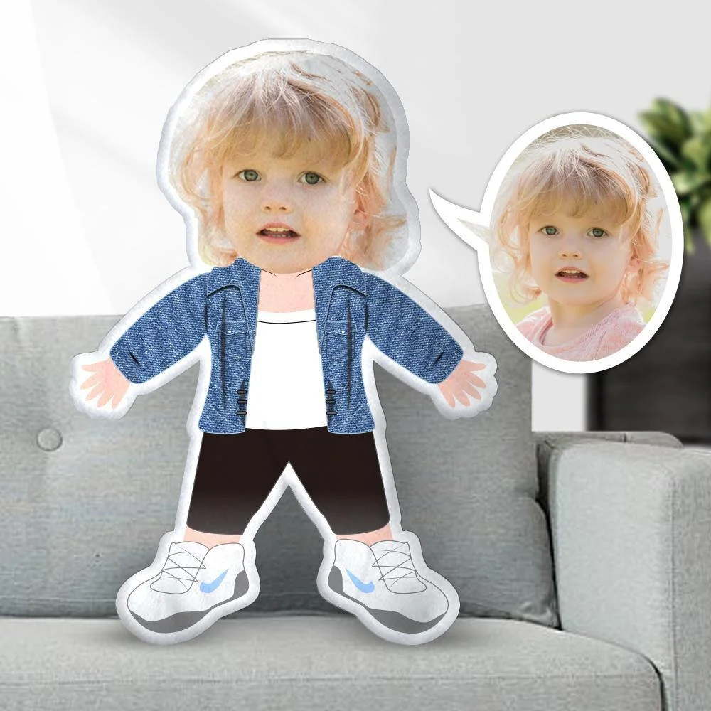 Custom Face Pillow, Casual Jeans Coat, Sporty Jeans, Photo Face Pillow, Face Pillow Gift Dolls and Toys